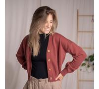 Vresh Clothing Vreia, Kurze Strickjacke aus Biobaumwolle Hibiskus M-XL