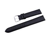 VRKRTVBLB 2 Stück Leder-Uhrenarmbänder 12-22 mm for Damen und Herren, Uhrenzubehör(Black,16mm)