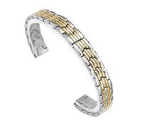 VRKRTVBLB 8 mm 10 mm 12 mm 14 mm Uhrenarmband aus Edelstahl, massive Metallbänder, Zubehör for Männer und Frauen(Silver Gold,14mm)