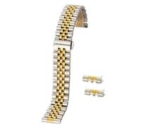 VRKRTVBLB Edelstahl-Metall-Uhrenarmband 12-22 mm for Herren und Damen mit gebogenen Enden, geeignet for Smart Quartz(C,22mm)