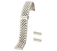 VRKRTVBLB Edelstahl-Metall-Uhrenarmband 12-22 mm for Herren und Damen mit gebogenen Enden, geeignet for Smart Quartz(A,19mm)