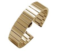 VRKRTVBLB Edelstahl-Metall-Uhrenarmband, 16-22 mm, Unisex-Armband, Ersatzarmband, Uhrenzubehör, geeignete Smartwatch, Quarzuhr, traditionelle Uhr(Gold,20mm)