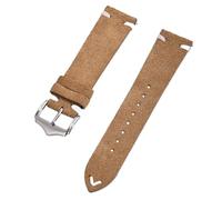 VRKRTVBLB Leder-Uhrenarmband 18 mm, 20 mm, 22 mm, 24 mm, Schnellverschluss, universelles Armband for Damen und Herren(Brown-White Line,20mm)