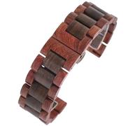 VRKRTVBLB Schnellverschluss-Uhrenarmband aus Holz, 20 mm, 22 mm, Unisex-Armband, Ersatz-Holzarmband(Red black,20mm)