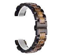 VRKRTVBLB Schnellverschluss-Uhrenarmband aus Holz, 20 mm, 22 mm, Unisex-Armband, Ersatzarmband(Black and brown,20mm)