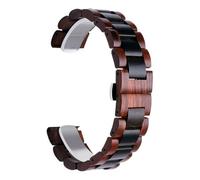 VRKRTVBLB Schnellverschluss-Uhrenarmband aus Holz, 20 mm, 22 mm, Unisex-Armband, Ersatzarmband(Red and black,20mm)