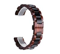 VRKRTVBLB Schnellverschluss-Uhrenarmband aus Holz, 20 mm, 22 mm, Unisex-Armband, Ersatzarmband(Red-black,22mm)