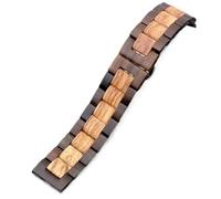 VRKRTVBLB Schnellverschluss-Uhrenarmband aus Holz, 20 mm, 22 mm, Unisex-Uhrenarmband, Holzarmband(Black brown,20mm)