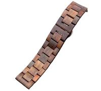 VRKRTVBLB Schnellverschluss-Uhrenarmband aus Holz, 20 mm, 22 mm, Unisex-Uhrenarmband, Holzarmband(Black,20mm)