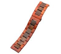 VRKRTVBLB Schnellverschluss-Uhrenarmband aus Holz, 20 mm, 22 mm, Unisex-Uhrenarmband, Holzarmband(Red black,20mm)