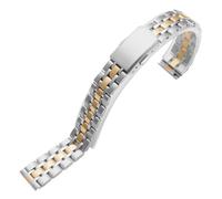 VRKRTVBLB Uhrenarmband aus Edelstahl, 10-22 mm, Metall-Faltschließe, for Herren und Damen(Silver Rose Gold,20mm)