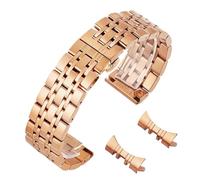 VRKRTVBLB Uhrenarmband aus Edelstahl, 12-24 mm, for Herren und Damen, mit gebogenen Enden, geeignet(Rose gold,12mm)