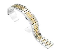 VRKRTVBLB Uhrenarmband aus Edelstahl, 14-22 mm, Armband aus massivem Metall, Zubehör for Männer und Frauen(Silver Gold,20mm)