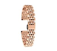 VRKRTVBLB Uhrenarmband aus Edelstahl, Metall, 10-22 mm, universelles Uhrenarmband for Herren und Damen(Rose Gold,12mm)