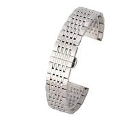 VRKRTVBLB Uhrenarmband aus Edelstahl mit gebogener Schnittstelle, 16-22 mm, for Herren und Damen(Silver,16mm)