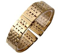 VRKRTVBLB Uhrenarmband aus Edelstahl und Metall, 12 mm, 14 mm, 16 mm, 18 mm, 20 mm, 22 mm, 24 mm, Universal-Uhrenarmband, Faltschließe for Herren und Damen(Gold,24mm)