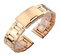 VRKRTVBLB Uhrenarmband aus Edelstahl und Metall, 18 mm, 20 mm, 22 mm, 24 mm, 26 mm, 28 mm, 30 mm, Universal-Uhrenarmband, Faltschließe for Herren und Damen(Gold,24mm)