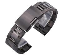 VRKRTVBLB Uhrenarmband aus Edelstahl und Metall, 18 mm, 20 mm, 22 mm, 24 mm, 26 mm, 28 mm, 30 mm, Universal-Uhrenarmband, Faltschließe for Herren und Damen(Black,28mm)