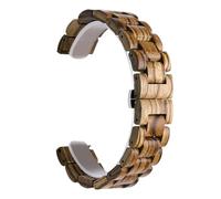 VRKRTVBLB Uhrenarmband aus Holz, 20 mm bis 22 mm, Unisex-Armband, Ersatz-Armband aus Holz(Brown,22mm)