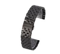 VRKRTVBLB Uhrenarmband aus massivem Edelstahl, 10-24 mm, Zubehörbänder for Männer und Frauen(Black,20mm)