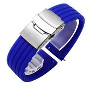 VRKRTVBLB Uhrenarmband aus Silikon mit Schnellverschluss, 16-24 mm, Unisex-Armband, Ersatzarmband aus Edelstahl, Faltschließe, geeignet for Smartwatches und Quarzuhren(F,22mm)