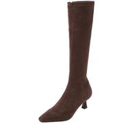 Vrupons Luxuriöse Stretch-Kniestrümpfe aus Wildleder für Damen - Elegante lange Stiefel mit hohen Absätzen für Damen (Braun, 37)