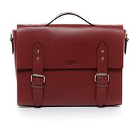 VS SID & VAIN große Aktentasche echt Leder - 15.4 Zoll Laptop Business-Tasche Boston - Arbeitstasche Laptoptasche mit Laptop-Fach - Ledertasche Herren und Damen rot handgefertigt