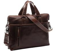 VS SID & VAIN große Laptoptasche mit abnehmbaren Schultergurt echt Leder - 15.4 Zoll Laptop Business-Tasche London - Umhängetasche Aktentasche extra Laptop-Hülle - Ledertasche Herren Damen braun