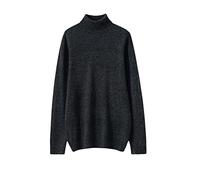Vsadsau 100 % reines Kaschmir, nahtloser Pullover, Herren, Rollkragenpullover, Strickpullover, Tops, Dunkelgrau9, XL