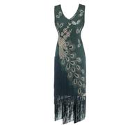 Vsadsau Damenkleid im Stil der 1920er Jahre, Art-Deco, Fransen-Paillettenkleid, 20er Jahre, Gatsby-Party, Flapper-Kleid, ärmellos, Fransenkleid, Gn Kleid, Medium