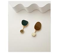 VSHENG Ohrringe Asymmetrisch Silber,Asymmetrische Silberohrringe Für Frauen, 925Er Silbernadel, Goldener Mode-Ohrring, Asymmetrische Künstliche Edelsteine, Damenohrringe, Geburtstagsgeschenke Für Sie