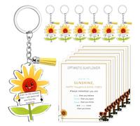 Vspek Inspirierender Schlüsselanhänger, 6 Stück Acryl Schlüsselanhänger zur Emotionalen Unterstützung, Inspirierende Karten, Geburtstage Aufmunterung Geschenke für Kollegen Freunde Schwester