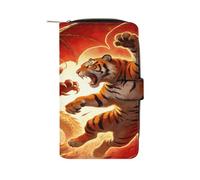 VstaDank Dragon Versus Tiger Geldbörse für Damen und Herren, großes Fassungsvermögen, Kreditkartenhalter, mehrere Kartenfächer, niedliche Clutch-Geldbörse mit Reißverschluss, schlankes PU-Leder, lange