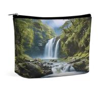 VstaDank Kleine Make-up-Tasche mit Wasserfall-Landschaftsmalerei, tragbare Kosmetiktasche mit Reißverschluss, Reise-Kulturbeutel, Münzgeldbörse, Lippenstift, Kosmetikzubehör, Organizer, Geschenke