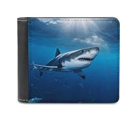 VstaDank Ocean Sea Animal Shark Leder Geldbörse Slim Bifold Wallet Front Pocket Wallets Billfold Coin Purse Credit Card Holder