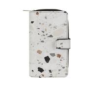 VstaDank Terrazzo-Geldbörse für Damen und Herren, großes Fassungsvermögen, Kreditkartenhalter, mehrere Kartenfächer, niedliche Clutch-Geldbörse mit Reißverschluss, schlankes PU-Leder, lange