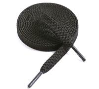 VSUDO 150 cm Schwarze Schnürsenkel, Flach, 9mm Breite Black Shoe Laces, Doppellagig Gewebte Schuhbänder für Sportschuhe, Ersatz Schnürsenkel für Männer und Frauen (1 Paar-Schwarz-150cm)