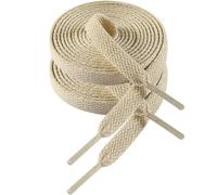 VSUDO Schnürsenkel Beige 150 cm Flach - 8mm Breite Schnürsenkel für Sneaker, Sportschuhe, Kinderschuhe - Cream Shoelaces, Ersatz Schuhband für Damen & Herren (1 Paar-Beige-150cm)