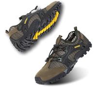 VTASQ Herren Wanderschuhe Sportsandale Outdoor Sommer Hiking Sandale Atmung Mesh Trekkingschuhe Leichte Barfußschuhe Anti-Rutsch Atmungsaktiv Schnell Trocknend Grün 41 EU