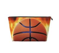 VTCTOASY Make-up-Tasche für Damen, Basketball, Reise-Kosmetiktasche, großes Fassungsvermögen, tragbar, Make-up-Organizer, PU-Leder, wasserdicht, Kulturbeutel, niedlich, ästhetischer Reißverschluss,