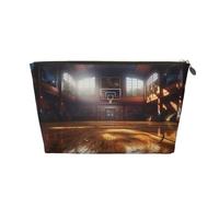 VTCTOASY Make-up-Tasche für Damen, Basketballplatz, Reise-Kosmetiktasche, großes Fassungsvermögen, tragbare Make-up-Organizer-Tasche, PU-Leder, wasserdicht, Kulturbeutel, niedlich, ästhetischer