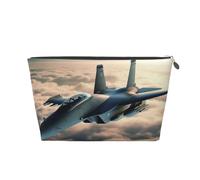 VTCTOASY Make-up-Tasche für Damen, Flugzeug-Kampfflugzeuge, Reise-Kosmetiktasche, großes Fassungsvermögen, tragbar, Make-up-Organizer, Taschen, PU-Leder, wasserdicht, Kulturbeutel, niedlich,