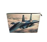 VTCTOASY Make-up-Tasche für Damen, Flugzeug-Kampfflugzeuge, Reise-Kosmetiktasche, großes Fassungsvermögen, tragbar, Make-up-Organizer, Taschen, PU-Leder, wasserdicht, Kulturbeutel, niedlich,