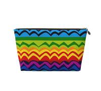 VTCTOASY Make-up-Tasche für Damen, Gay Pride, Regenbogen-Muster, Reise-Kosmetiktasche, großes Fassungsvermögen, tragbare Make-up-Organizer-Tasche, PU-Leder, wasserdicht, Kulturbeutel, niedlich,