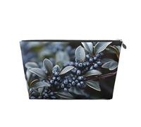 VTCTOASY Make-up-Tasche für Damen, violett, Wildfrucht, Reise-Kosmetiktasche, großes Fassungsvermögen, tragbarer Make-up-Organizer, PU-Leder, wasserdicht, Kulturbeutel, niedlich, ästhetischer