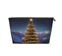 VTCTOASY Make-up-Tasche für Damen, Weihnachtsbaum, Reise-Kosmetiktasche, großes Fassungsvermögen, tragbare Make-up-Organizer-Tasche, PU-Leder, wasserdicht, Kulturbeutel, niedlich, ästhetischer