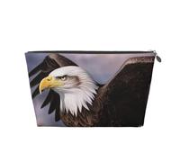 VTCTOASY Make-up-Tasche für Damen, Weißkopfseeadler, Reise-Kosmetiktasche, großes Fassungsvermögen, tragbare Make-up-Organizer-Tasche, PU-Leder, wasserdicht, Kulturbeutel, niedlich, ästhetischer