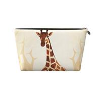 VTCTOASY Make-up-Tasche für Damen, Wildtier-Giraffen-Muster, Reise-Kosmetiktasche, großes Fassungsvermögen, tragbare Make-up-Organizer-Tasche, PU-Leder, wasserdicht, Kulturbeutel, niedlich,