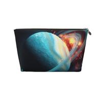 VTCTOASY Uranus Make-up-Tasche für Damen, große Kapazität, tragbare Make-up-Organizer-Tasche, PU-Leder, wasserdicht, Kulturbeutel, niedlich, ästhetisch, mit Reißverschluss, Gold, Einheitsgröße