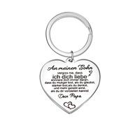 VU100 Schlüsselanhänger für Jungen Geschenk für Sohn lasergravierter Edelstahl Schlüsselanhänger Set inspirierende Zitate Schlüsselanhänger Geburtstagsgeschenk von Papa für Sohn für Sohn Junge